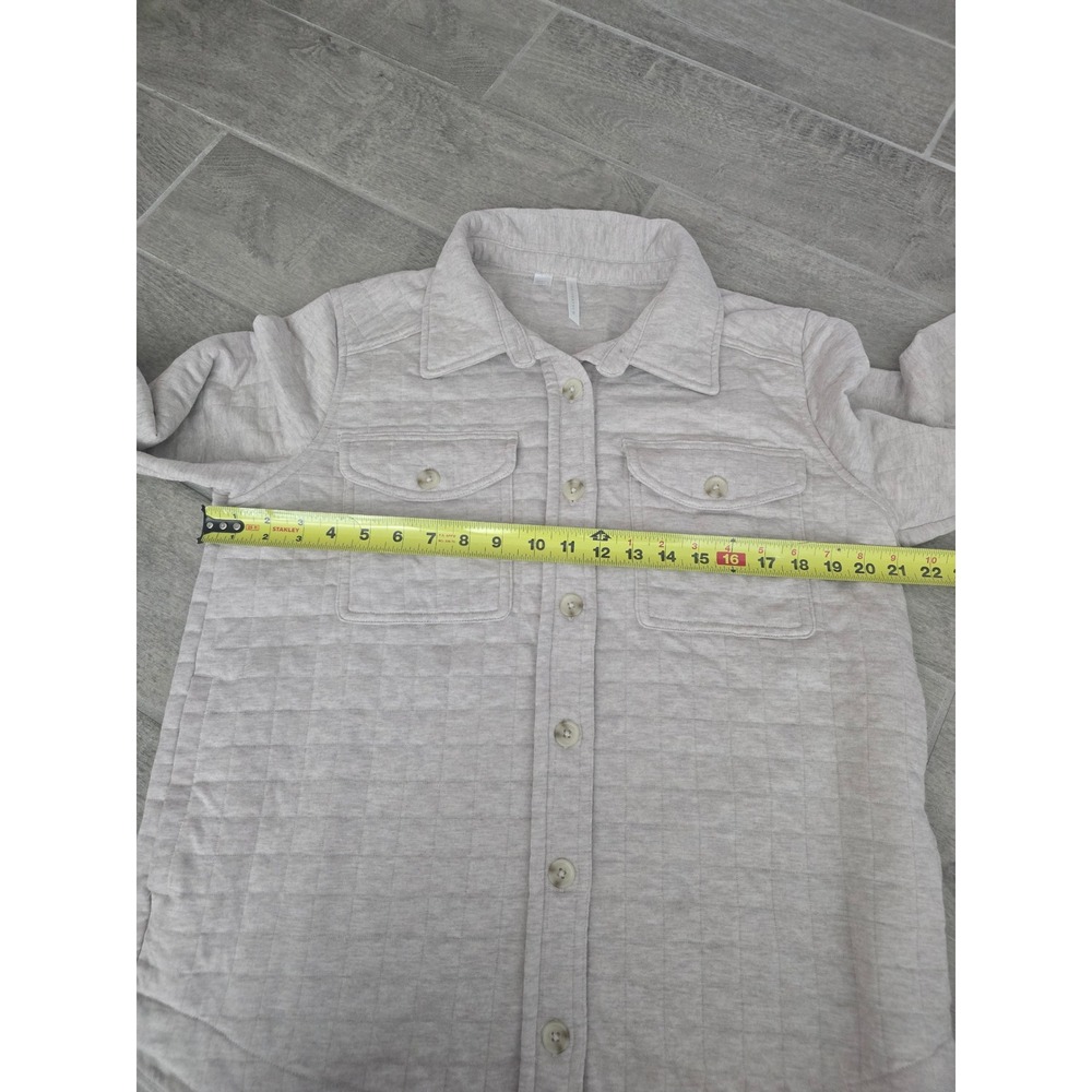 Travis Mathew Coastal Quilted Shacket Heather Tan Button Front Jacket Large - Picture 5 of 8